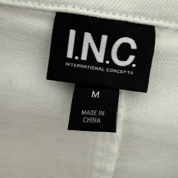 INC International Concepts White Denim Single Button Blazer - Size Medium - Picture 5 of 11
